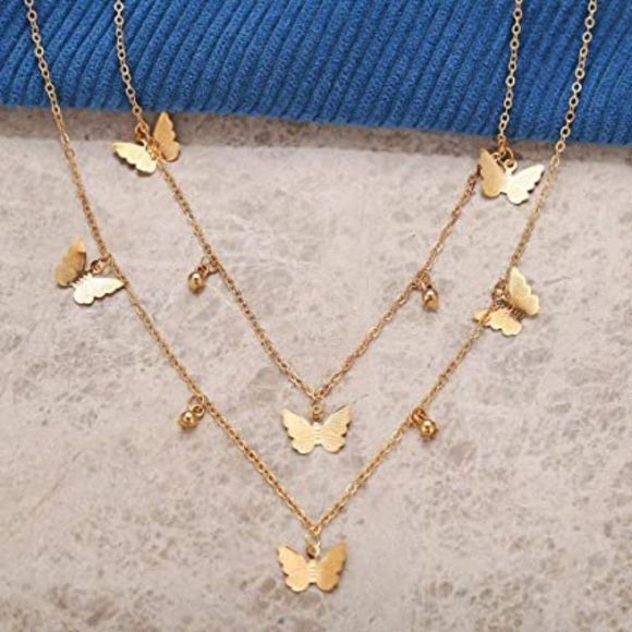 fxmimior Gold Simple Dainty Boho Butterfly chunky Chokers Necklace - Picture 1 of 4